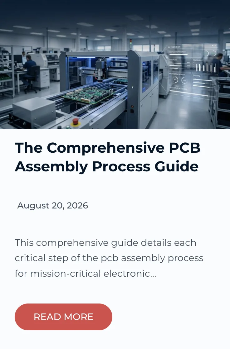 American Precision Electronics blog card for The Comprehensive PCB Assembly Process Guide, published 20 August 2026