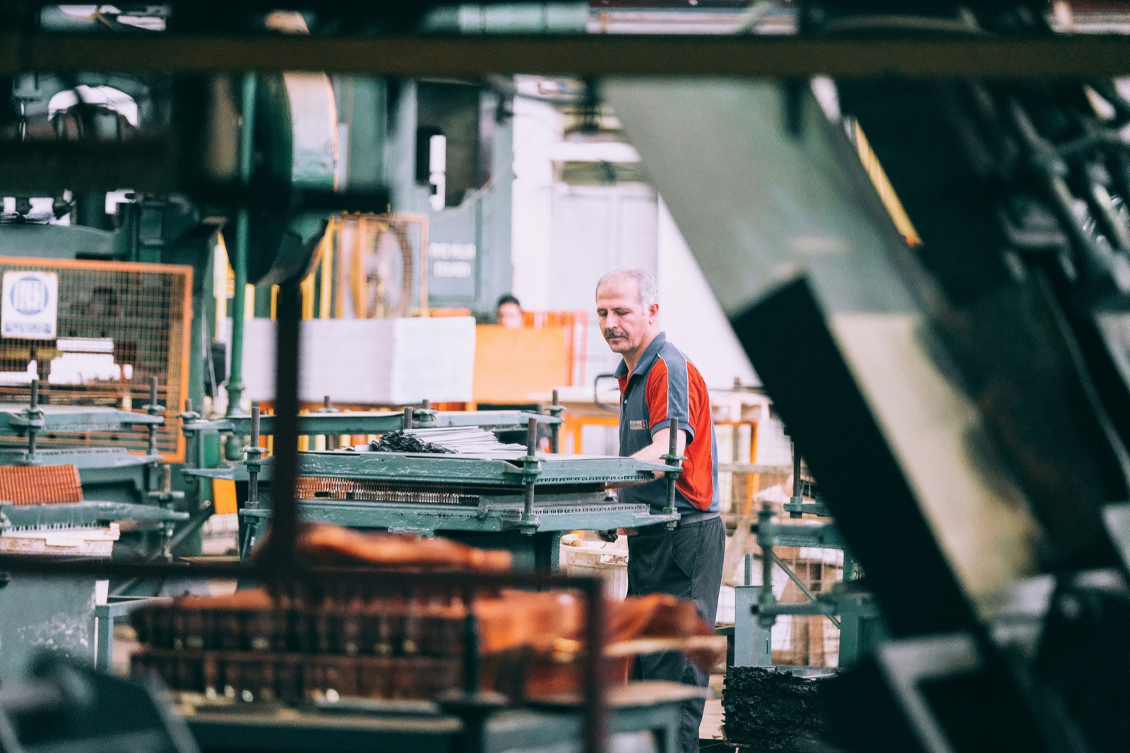 An operator on a manufacturing floor